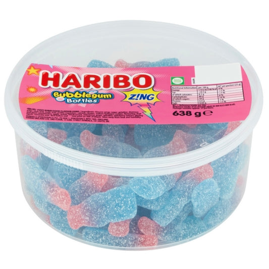 Haribo Bubblegum Bottles Sweet Tub 638g
